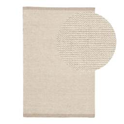 Cotham Clay & Natural Striped Wool with Cotton Rug - 200 x 290cm - thumbnail 1