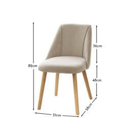 Freya Sand Dining Chairs - Set of 2 - Pale Oak Legs - thumbnail 5