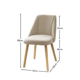Freya Sand Dining Chairs - Set of 2 - Pale Oak Legs - thumbnail 5