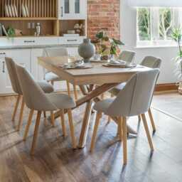 Freya Sand Dining Chairs - Set of 2 - Pale Oak Legs - thumbnail 2