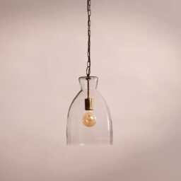 Aldsworth 37cm Glass Pendant Light - Gold with Clear Glass