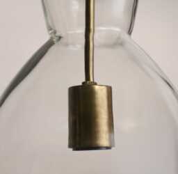Aldsworth 37cm Glass Pendant Light - Gold with Clear Glass - thumbnail 5