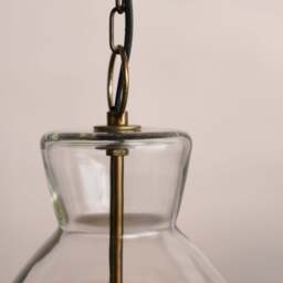 Aldsworth 37cm Glass Pendant Light - Gold with Clear Glass - thumbnail 4