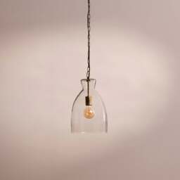Aldsworth 37cm Glass Pendant Light - Gold with Clear Glass