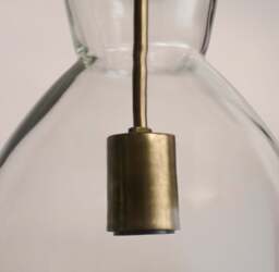 Aldsworth 37cm Glass Pendant Light - Gold with Clear Glass - thumbnail 5