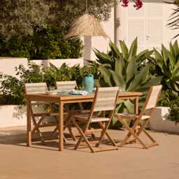 Harlyn 4 Seater Wooden Garden Dining Table - White Acacia - thumbnail 2