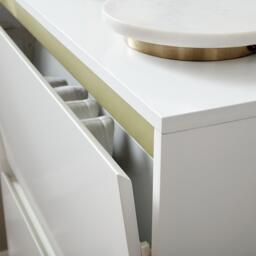 Iliana Shoe Cabinet - 2 Door - White - thumbnail 4