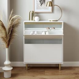 Iliana Shoe Cabinet - 2 Door - White - thumbnail 2