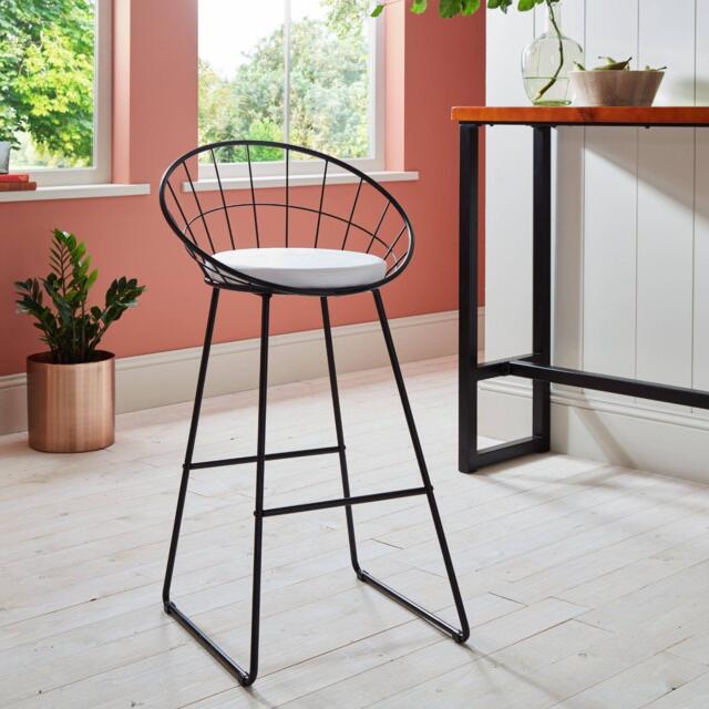 Jimmy Black Wire Barstool - Black Metal Legs - image 1