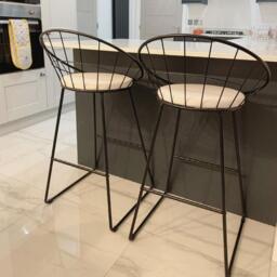Jimmy Black Wire Barstool - Black Metal Legs - thumbnail 6