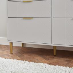 Gloria 8 Drawer Chest of Drawers - Grey & Brass Effect - thumbnail 5