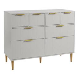 Gloria 8 Drawer Chest of Drawers - Grey & Brass Effect - thumbnail 6