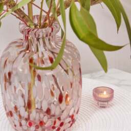 Lazio 20cm Glass Vase - Paprika & Blush Pink Confetti - thumbnail 3