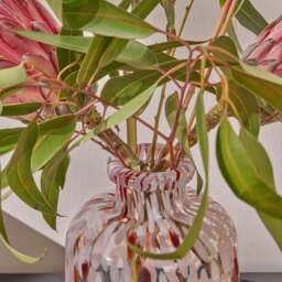 Lazio 20cm Glass Vase - Paprika & Blush Pink Confetti - thumbnail 4