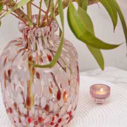 Lazio 20cm Glass Vase - Paprika & Blush Pink Confetti - thumbnail 3