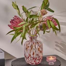 Lazio 20cm Glass Vase - Paprika & Blush Pink Confetti - thumbnail 1