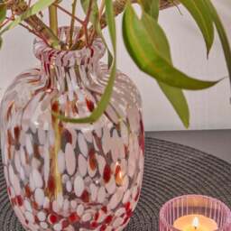 Lazio 20cm Glass Vase - Paprika & Blush Pink Confetti - thumbnail 3