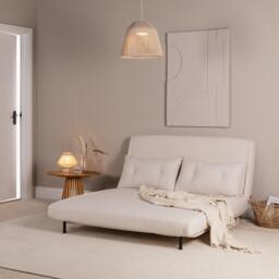 Una 2 Seater Double Sofa Bed - White Teddy - thumbnail 4