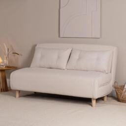 Una 2 Seater Double Sofa Bed - White Teddy - thumbnail 1