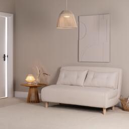 Una 2 Seater Double Sofa Bed - White Teddy - thumbnail 5