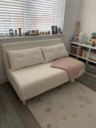 Una 2 Seater Double Sofa Bed - White Teddy - thumbnail 3