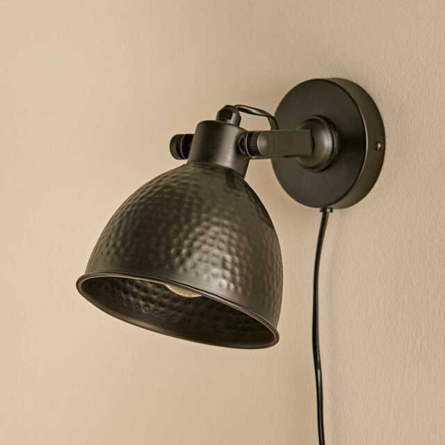 Hale Metal Plug in Wall Light - Black - image 1