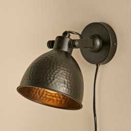 Hale Metal Plug in Wall Light - Black - thumbnail 2