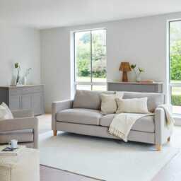 Ava 3 Seater Sofa - Soft Beige with Pale Oak Legs - thumbnail 6