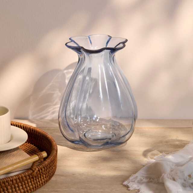 Verona 20cm Glass Vase - Cornflower Blue - image 1