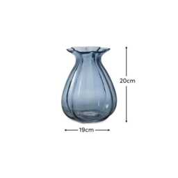 Verona 20cm Glass Vase - Cornflower Blue - thumbnail 5