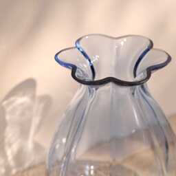 Verona 20cm Glass Vase - Cornflower Blue - thumbnail 2