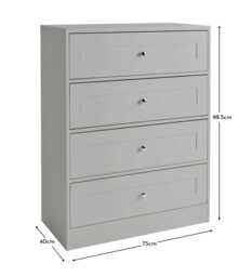 Stevie Chest of Drawers - 4 Drawer Grey - thumbnail 6