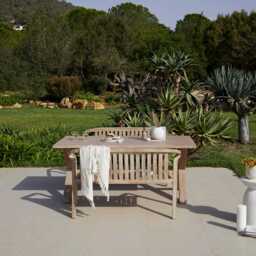 Charlotte 6 Seater Wooden Garden Dining Set with Shiro Benches - thumbnail 2