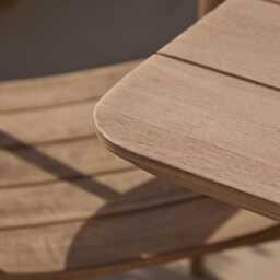 Elowen 6 Seater Wooden Garden Dining Table - Light Brushed Acacia - thumbnail 5