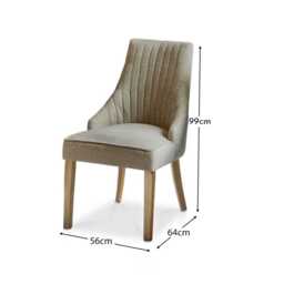 Nadine Marl Taupe Dining Chairs - Set of 2 - Whitewash Legs - thumbnail 5