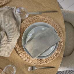 Farren 120cm Whitewash Oak Round Dining Table Set - 4 Seater - Freya Oat Boucle Armchairs with Whitewash Legs - thumbnail 4