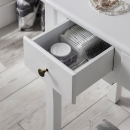 Capri White Dressing Table with Mirror & Stool - thumbnail 4