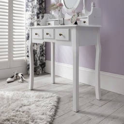 Capri White Dressing Table with Mirror & Stool - thumbnail 5