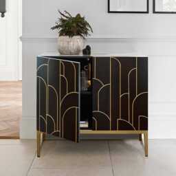 Gatsby 2 Door Small Sideboard - Noir Black - thumbnail 2