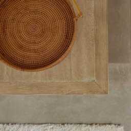 Valdis Mango Wood & Travertine Rectangular Coffee Table - thumbnail 4