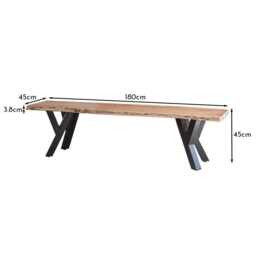 Bosco 4 Seater Acacia Wood Dining Bench - Natural - thumbnail 6