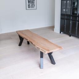 Bosco 4 Seater Acacia Wood Dining Bench - Natural - thumbnail 4