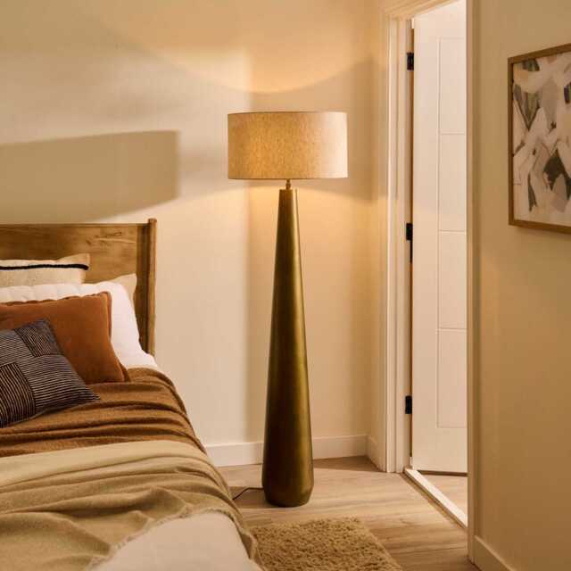 Foxcote Gold Metal Floor Lamp Base - 129cm - image 1