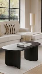 Imogen Black Acacia Wood Coffee table - thumbnail 5