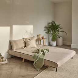 Una 2 Seater Double Sofa Bed - Soft Beige - thumbnail 2