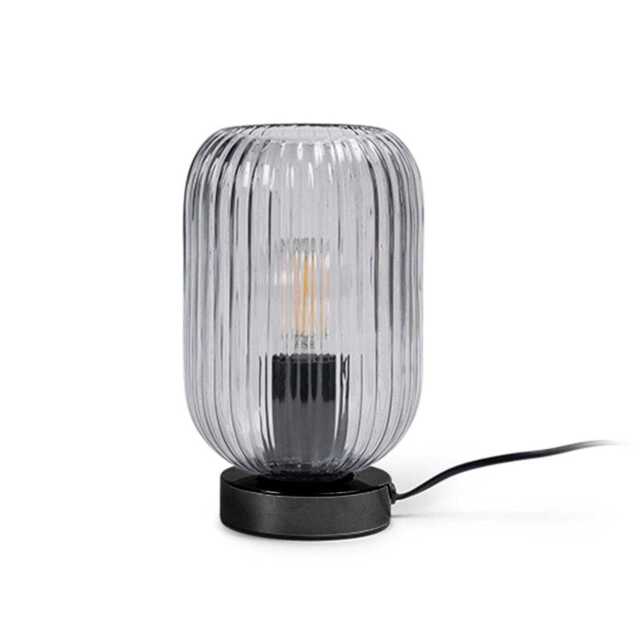 Elland 22.5cm Glass Table Lamp - Smoked & Black - image 1