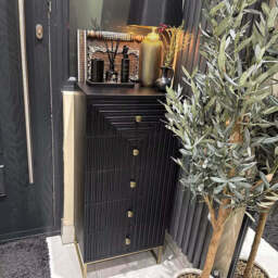 Rayna 5 Drawer Tallboy - Jet Black - thumbnail 5