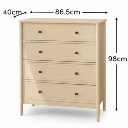 Aubrey 4 Drawer Chest of Drawers - Driftwood - thumbnail 6