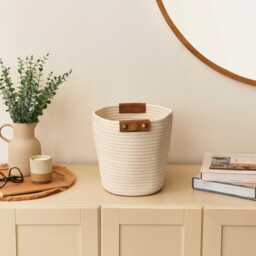 Cara Cotton Cube Storage Box - Small - White - thumbnail 4