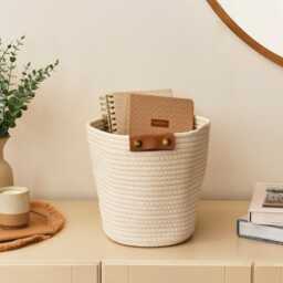 Cara Cotton Cube Storage Box - Small - White - thumbnail 1